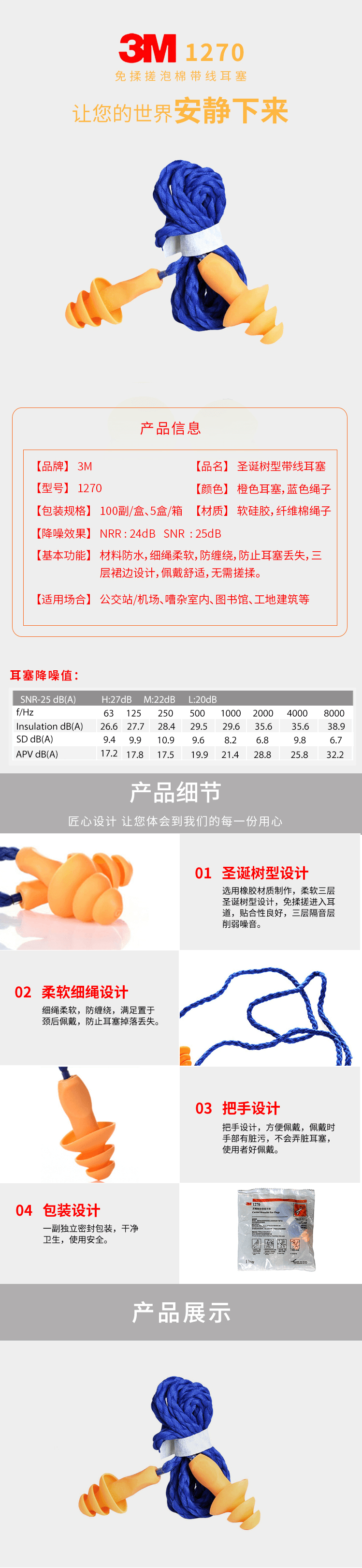3M 專(zhuān)業(yè)降噪耳塞 1270