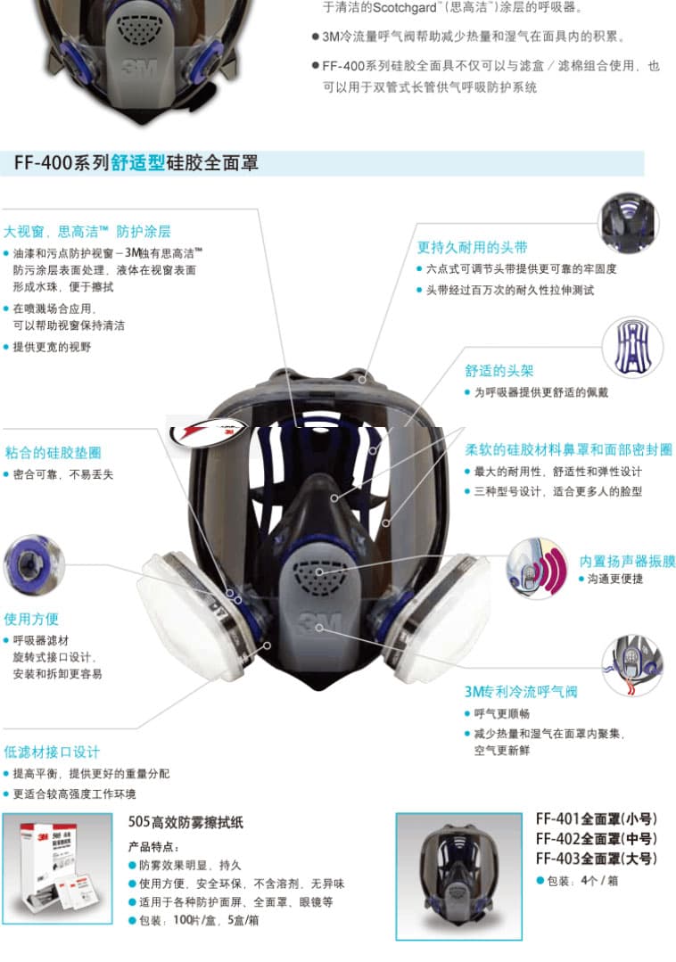3M FF-400矽膠系列（FF-402）全面罩