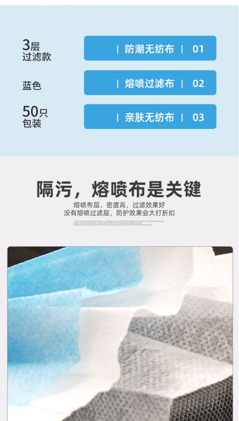 冠樺 E-1103 一次性防護(hù)口罩（藍(lán)）--廣(guǎng)州口罩供應(yīng)商