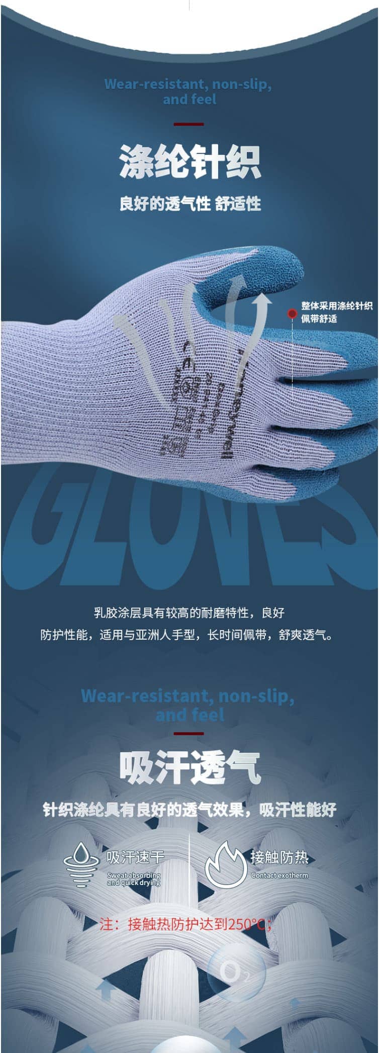霍尼韋爾(Honeywell) 2094140CN 天然乳膠塗層手套