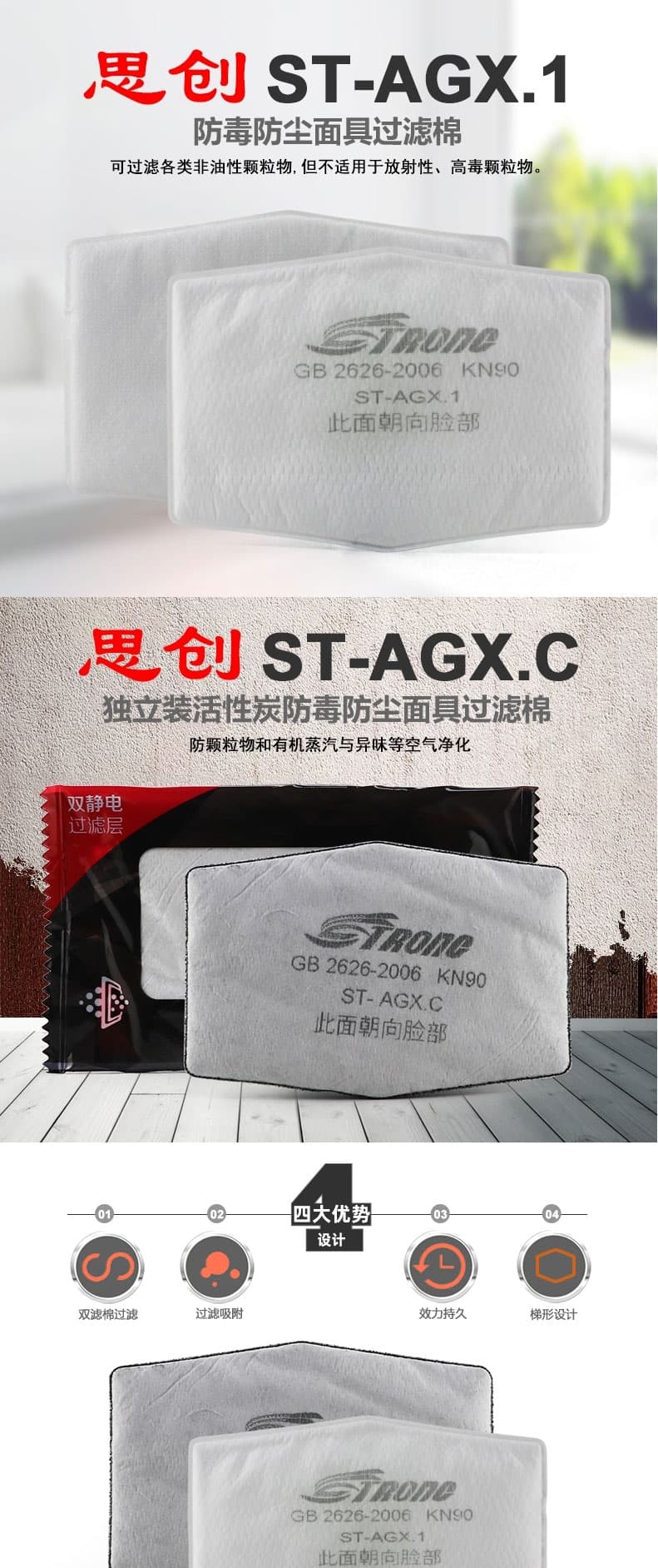 思創(chuàng) ST-AGX1 KN90靜電纖維超細(xì)濾晶片